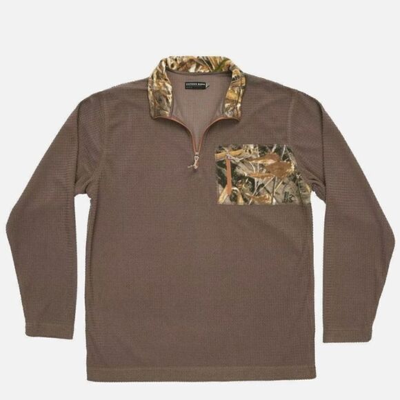 Southern Marsh 1/4 Zip Fleece FieldTec Waffled BROWN/CAMO Pullover Men’s Size XS - Picture 1 of 9